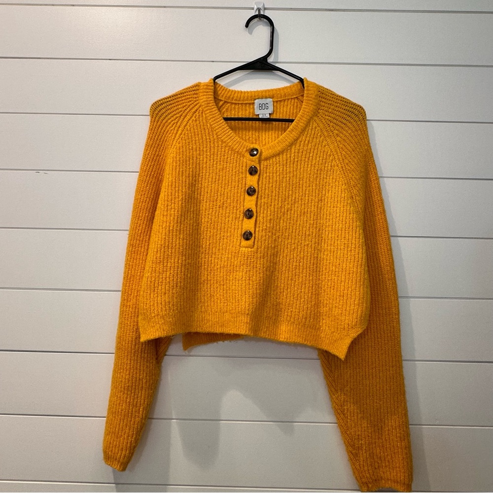 BDG Mustard Yellow Knit Sweater